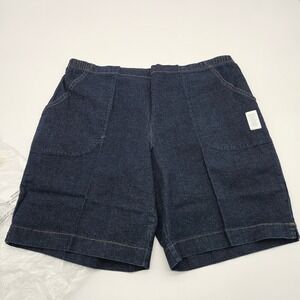 Real Size Women's Denim Pull On Shorts Dark Wash Size 2X Large